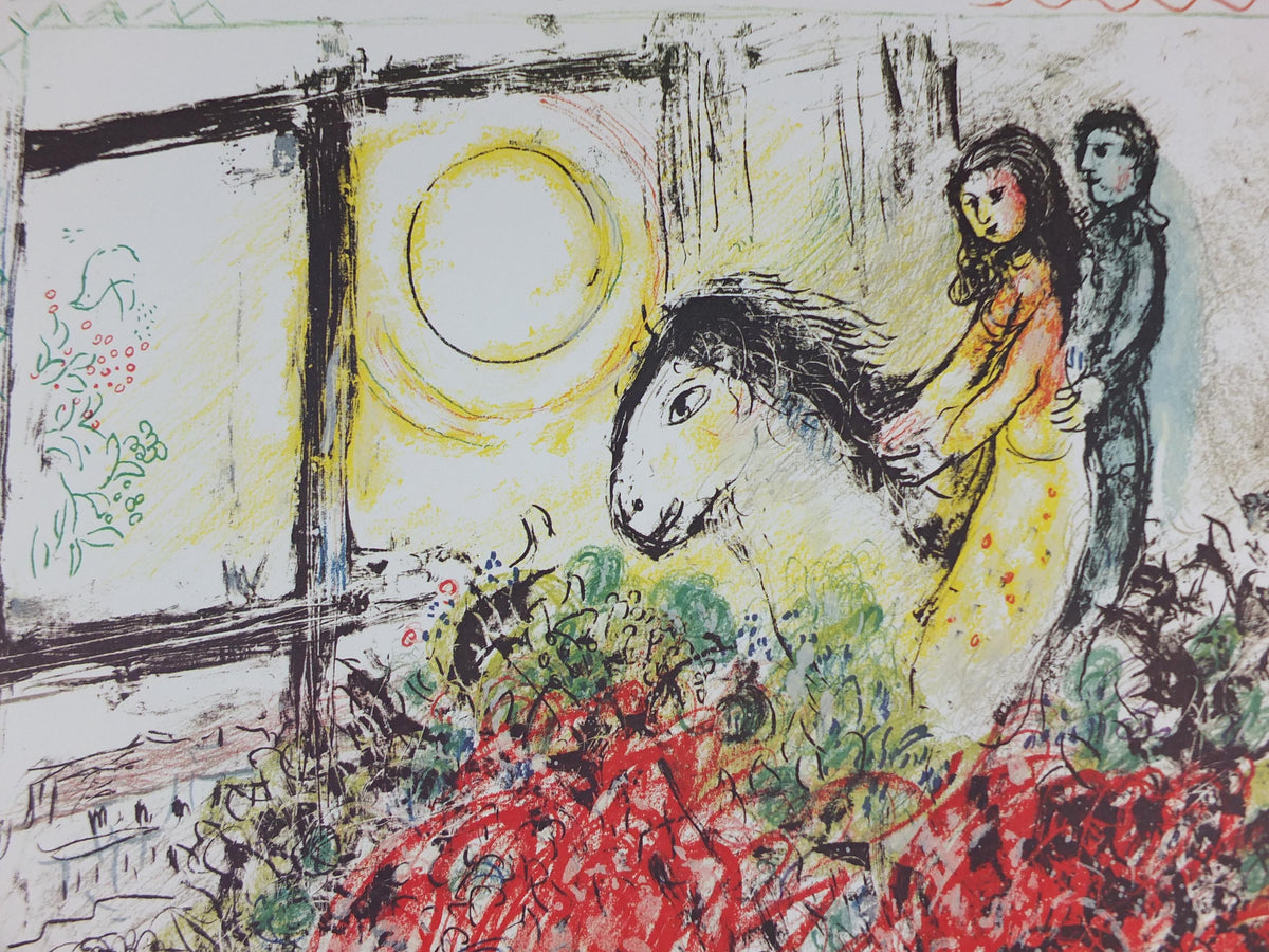 1974 Marc Chagall Poster, The Ride 1970, La Chevauchée, Pace Columbus Ohio, Cubism and Expressionism, gallery exhibition, wall art decor