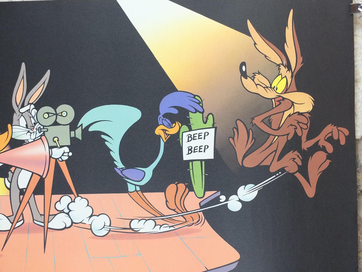 1995 Roadrunner & Wile E. Coyote Poster, Daffy Duck and Bugs Bunny, Looney Tunes and Merrie Melodies by Warner Bros, cartoon wall art decor