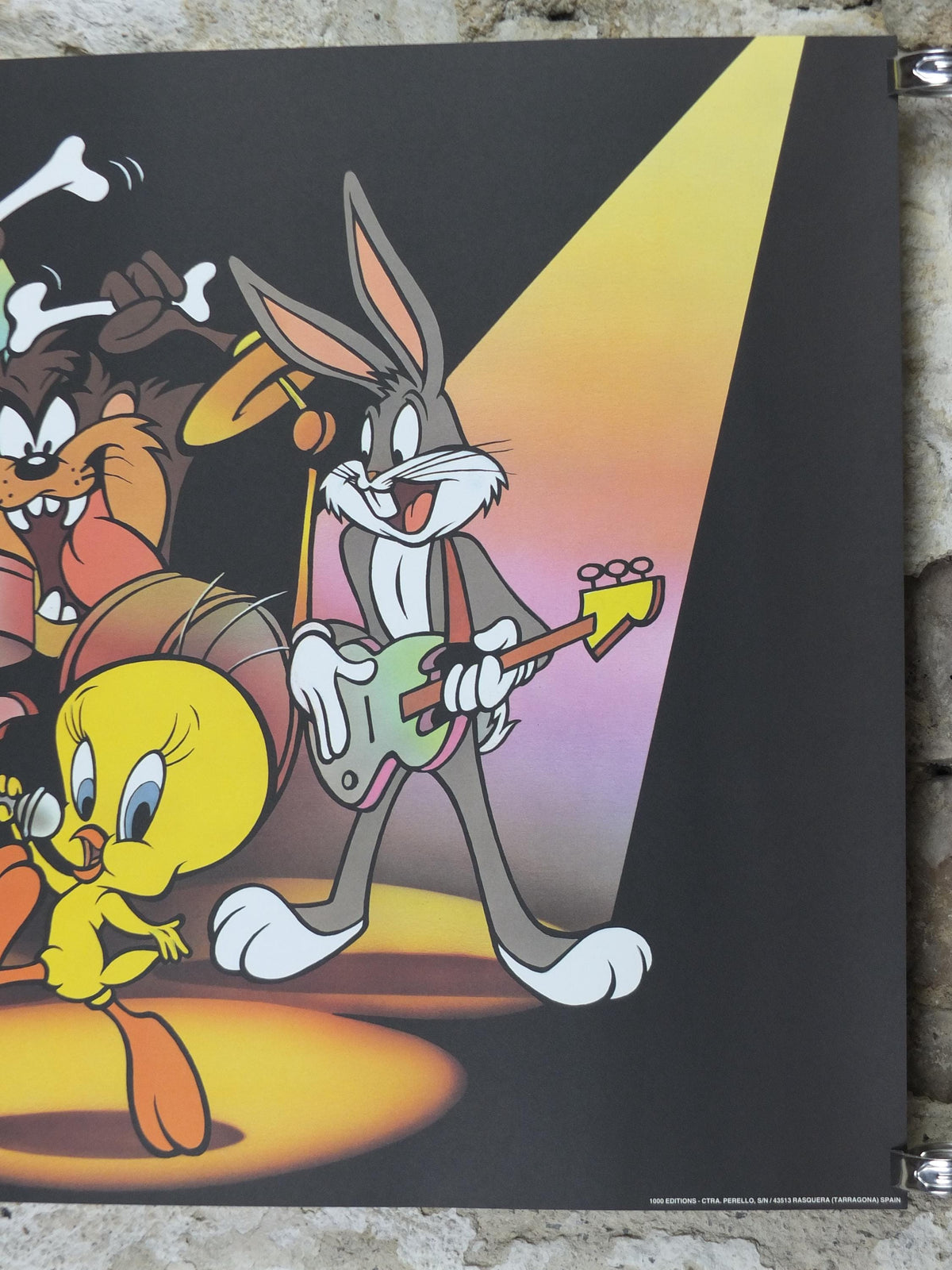 1995 Looney Tunes Band Poster, Tweety Bird, Daffy Duck, Bugs Bunny, Taz, Looney Tunes Merrie Melodies by Warner Bros, cartoon wall art decor