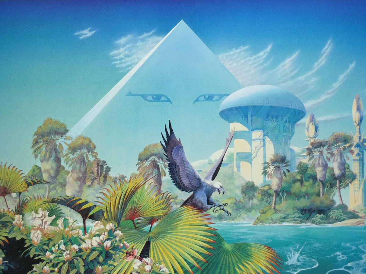 1983 Asia Alpha Poster, by Roger Dean, Asia Pyramid, Eyes, Pomegranate Publications, fantasy landscape, wall art decor