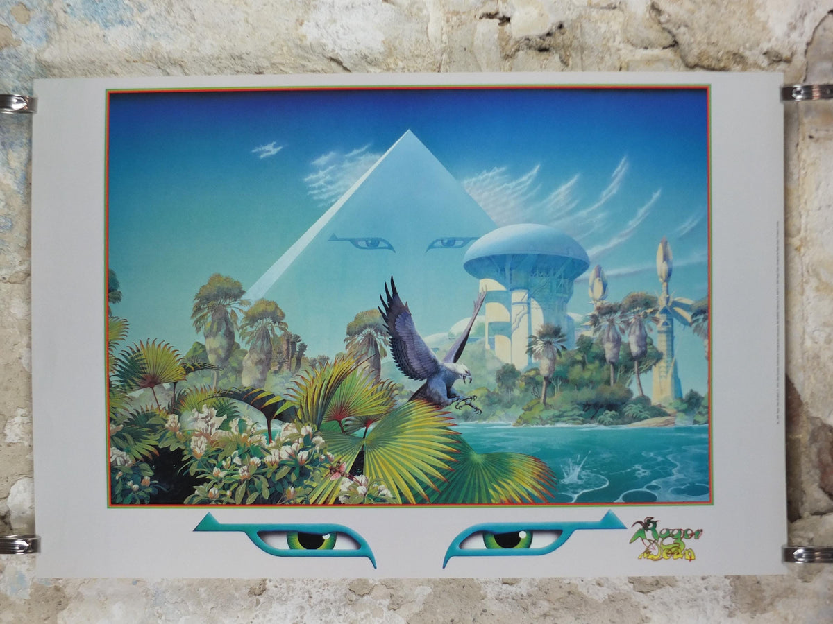 1983 Asia Alpha Poster, by Roger Dean, Asia Pyramid, Eyes, Pomegranate Publications, fantasy landscape, wall art decor