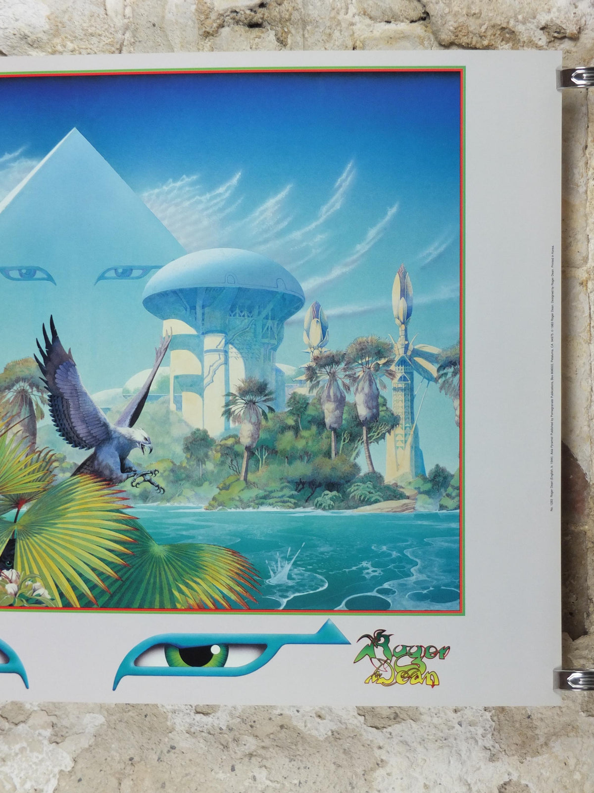 1983 Asia Alpha Poster, by Roger Dean, Asia Pyramid, Eyes, Pomegranate Publications, fantasy landscape, wall art decor