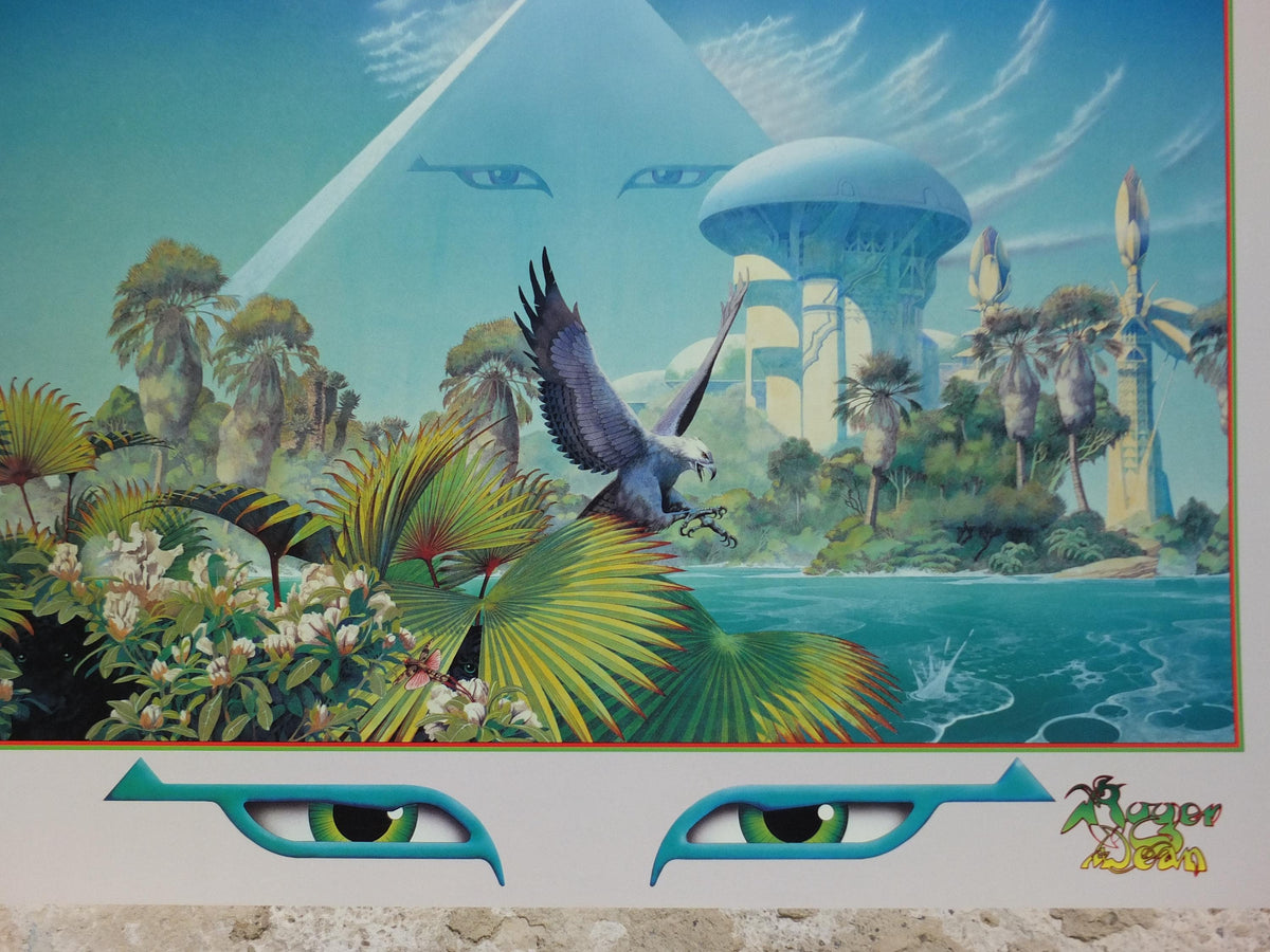 1983 Asia Alpha Poster, by Roger Dean, Asia Pyramid, Eyes, Pomegranate Publications, fantasy landscape, wall art decor