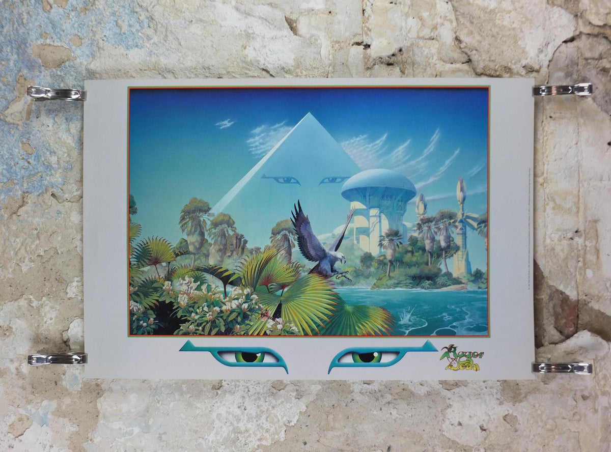 1983 Asia Alpha Poster, by Roger Dean, Asia Pyramid, Eyes, Pomegranate Publications, fantasy landscape, wall art decor