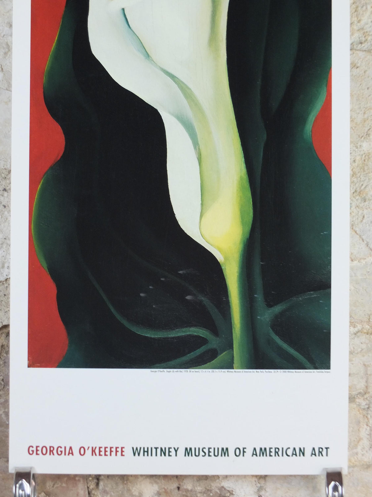 2000 Georgia O'Keeffe Poster, Single Lily with Red 1928, American modernism, Precisionism, gallery exhibition wall art decor