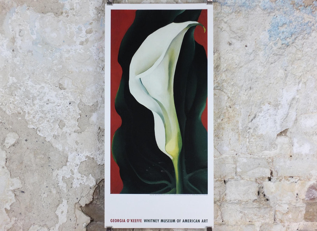 2000 Georgia O'Keeffe Poster, Single Lily with Red 1928, American modernism, Precisionism, gallery exhibition wall art decor