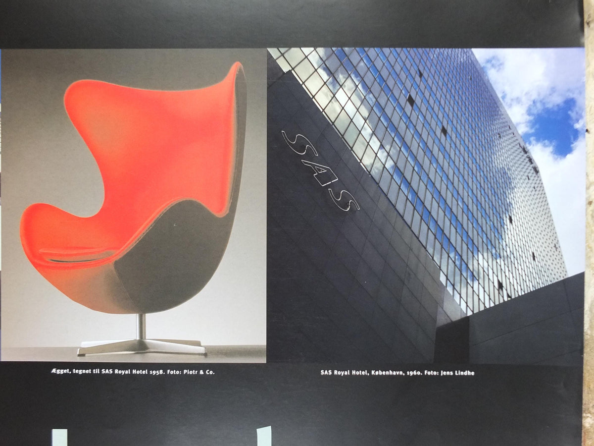 2002 Arne Jacobsen Poster, Absolut Modern, egg chair, Danish 1950s Design, Scandanavian, Louisiana Museum of Modern Art, wall art decor