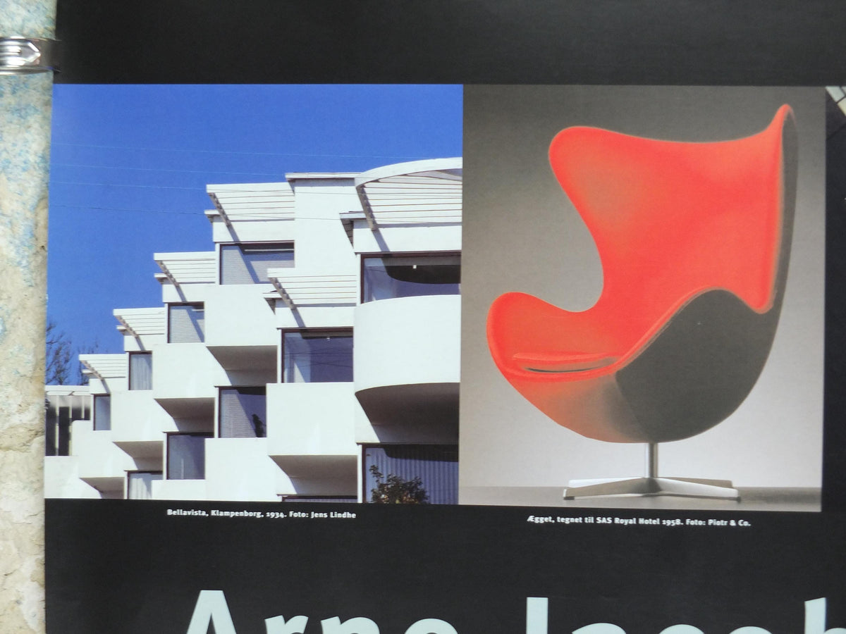 2002 Arne Jacobsen Poster, Absolut Modern, egg chair, Danish 1950s Design, Scandanavian, Louisiana Museum of Modern Art, wall art decor