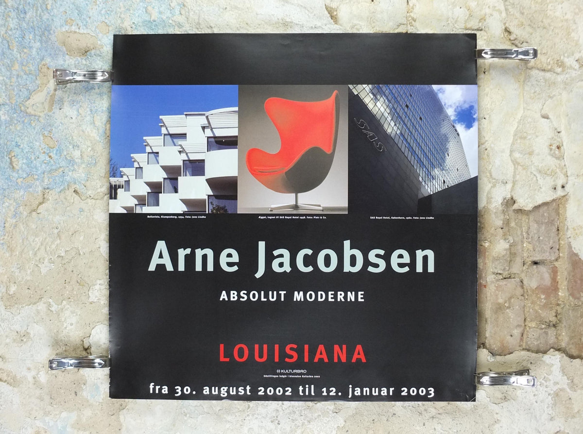 2002 Arne Jacobsen Poster, Absolut Modern, egg chair, Danish 1950s Design, Scandanavian, Louisiana Museum of Modern Art, wall art decor