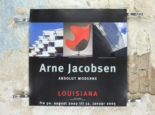 2002 Arne Jacobsen Poster, Absolut Modern, egg chair, Danish 1950s Design, Scandanavian, Louisiana Museum of Modern Art, wall art decor