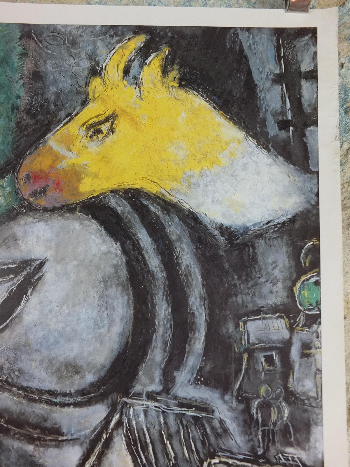 1990 Marc Chagall Poster, Easter or Passover 1968, Les Pâques, Louisiana, expressionism & cubism, gallery exhibition, wall art decor