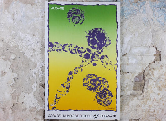 1982 World Cup Poster, Alicante 82 Espana, Copa del Mundo de futbol, Pierre Alechinsky, football, soccer, original sport wall art decor