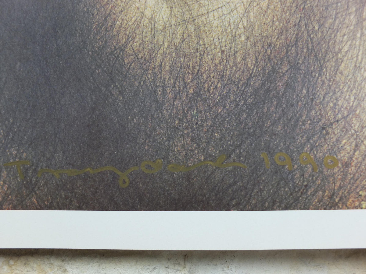 Signed 1986 Kurt Trampedach Poster, , hand signed in 1990, dark and brooding portrait, gallery exhibition, wall art decor