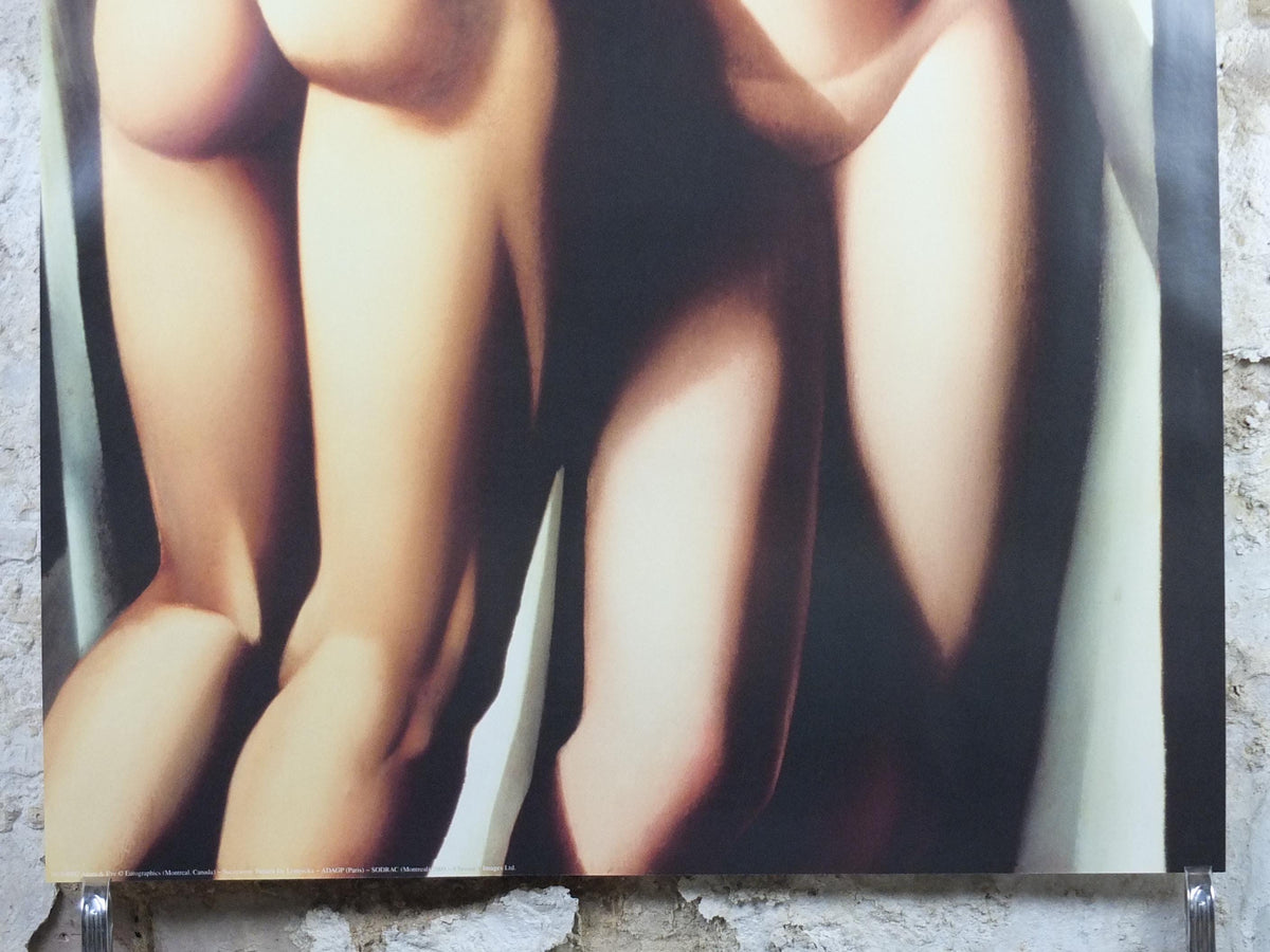 1990s Tamara de Lempicka Poster, "Adam and Eve" 1932, Art Deco Nouveau cubism neoclassical style, gallery exhibition, wall art decor