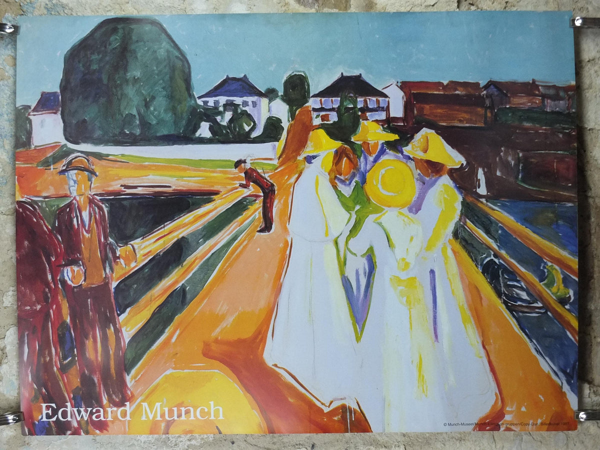 1997 Edvard Munch Poster, The Women on the Bridge 1935, Expressionism, gallery exhibition, wall art decor