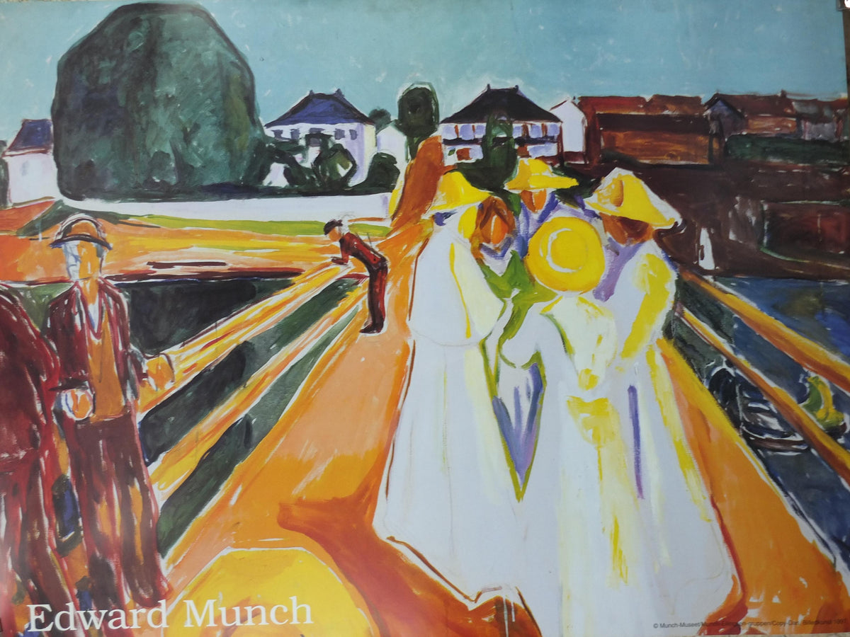 1997 Edvard Munch Poster, The Women on the Bridge 1935, Expressionism, gallery exhibition, wall art decor