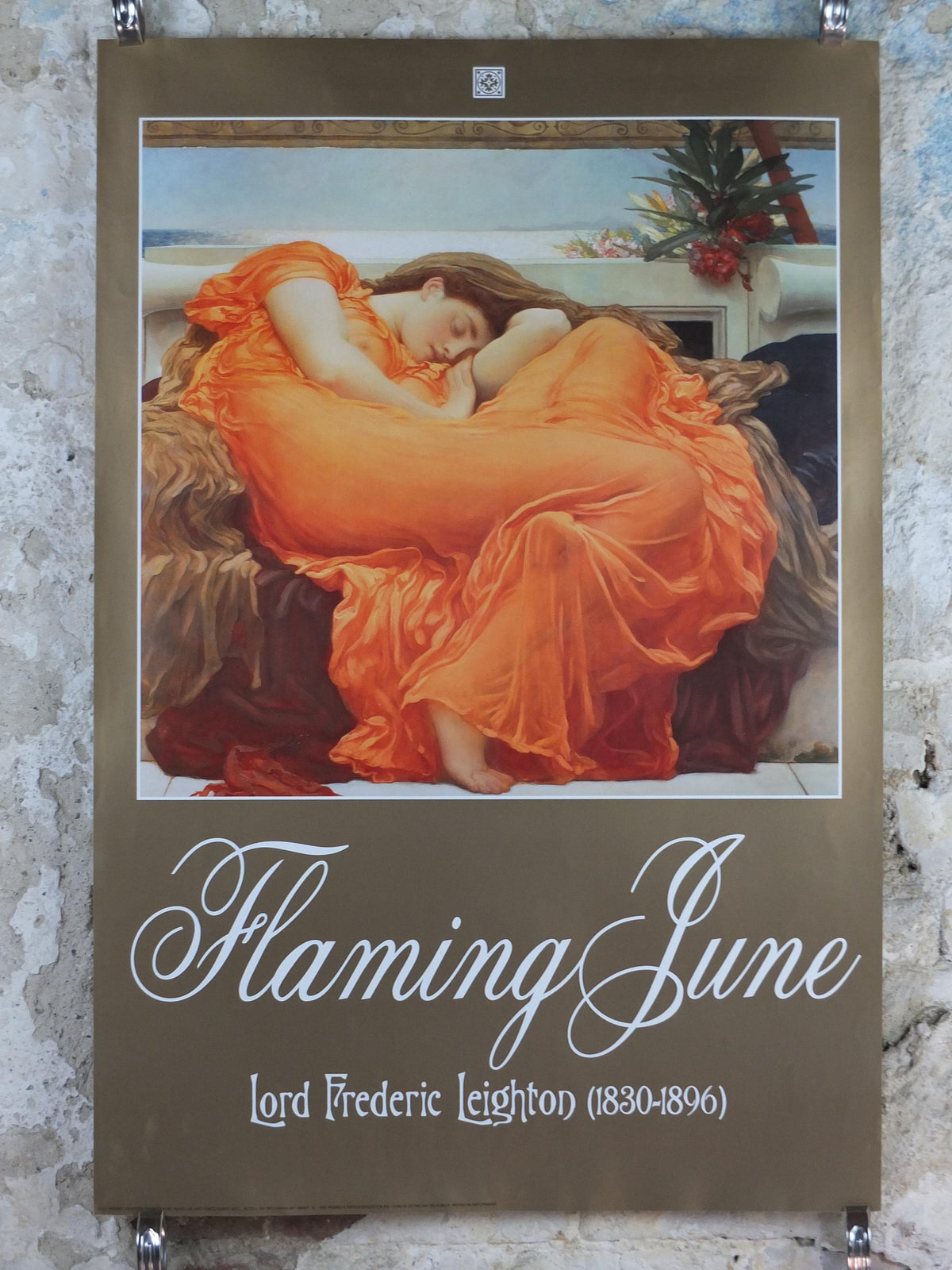 1998 Lord Frederic Leighton Poster, Flaming June, 19th century English painters, academisim art, artist gallery exhibition, wall art decor
