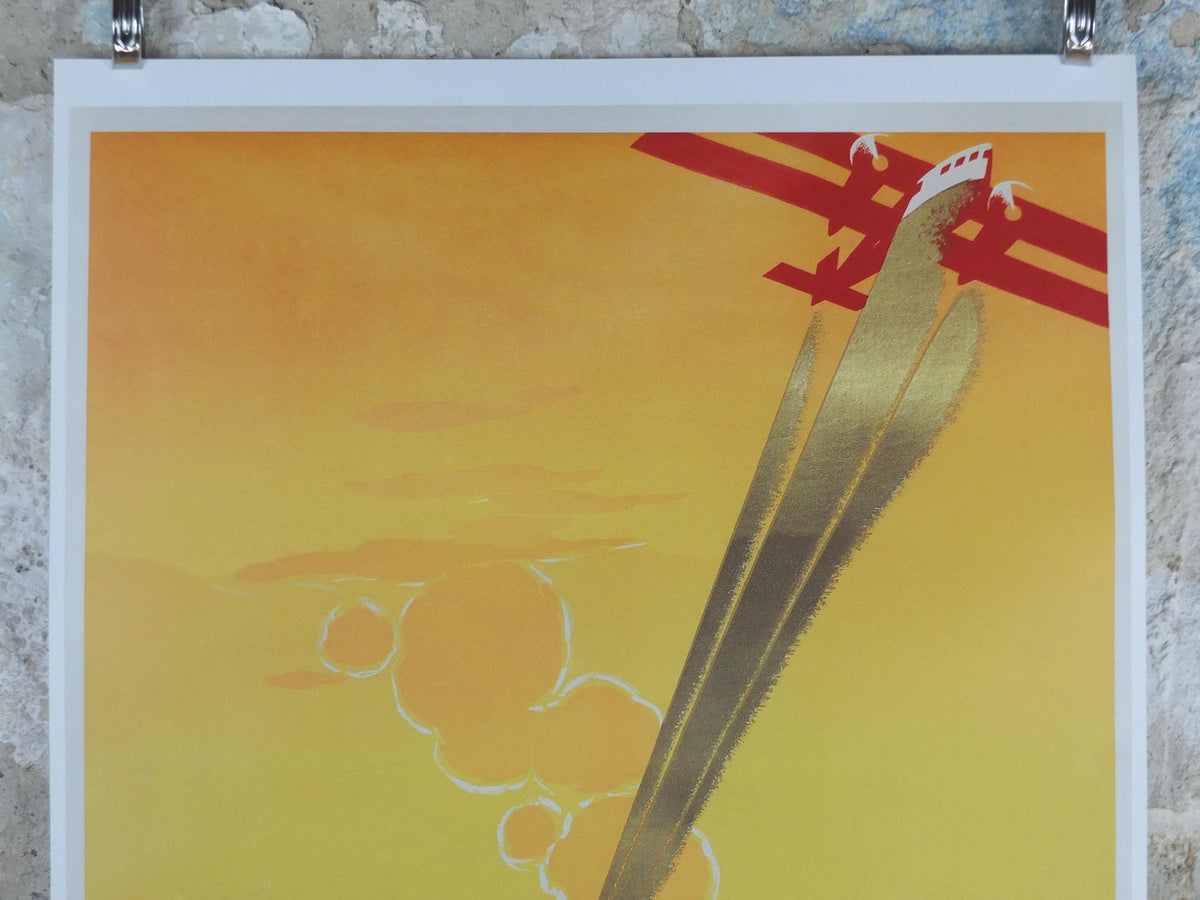 1999 Air Union Poster, Golden Ray Paris - London, Creation Publix, Air France Aviation, travel wall art decor