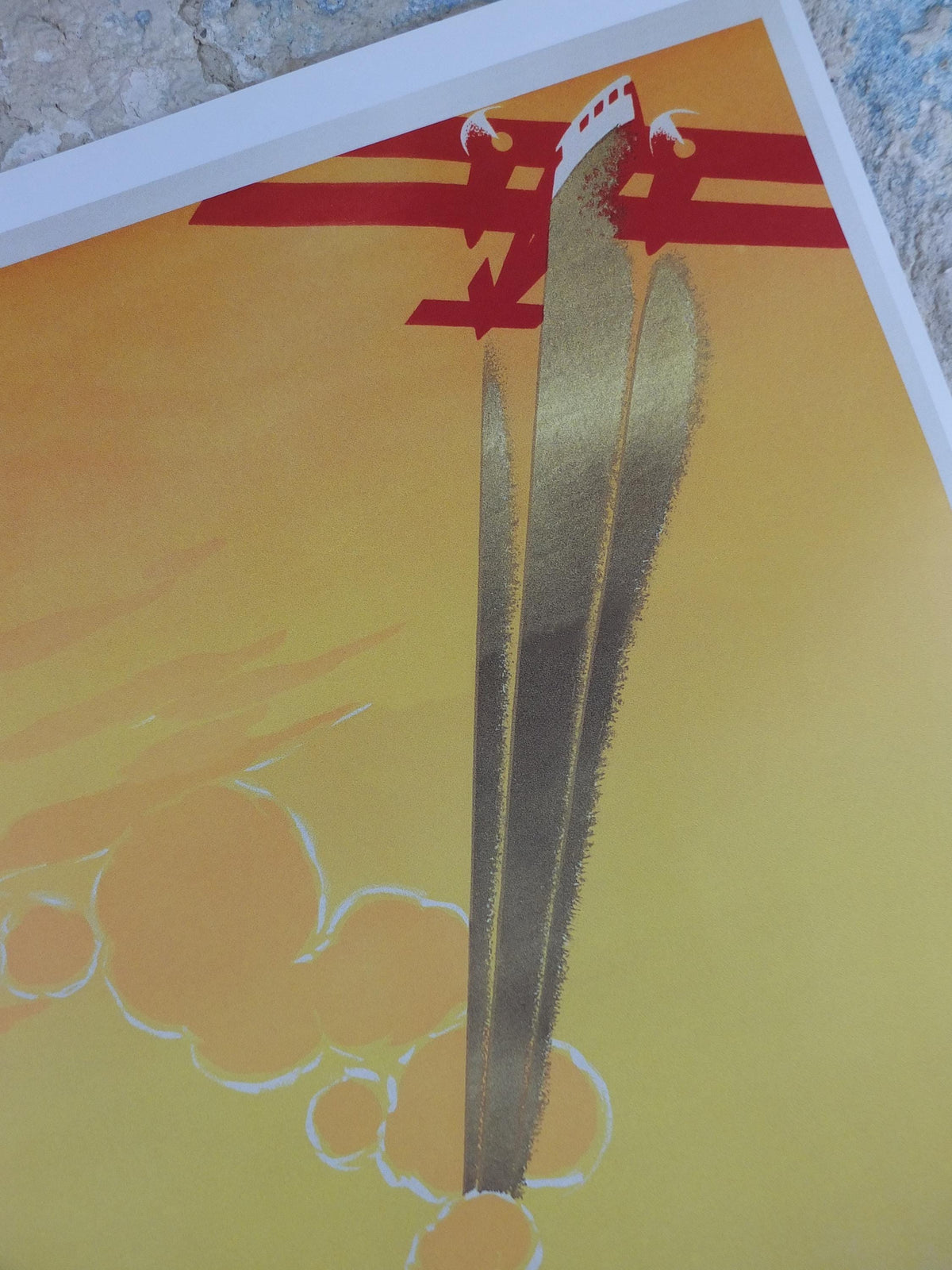 1999 Air Union Poster, Golden Ray Paris - London, Creation Publix, Air France Aviation, travel wall art decor
