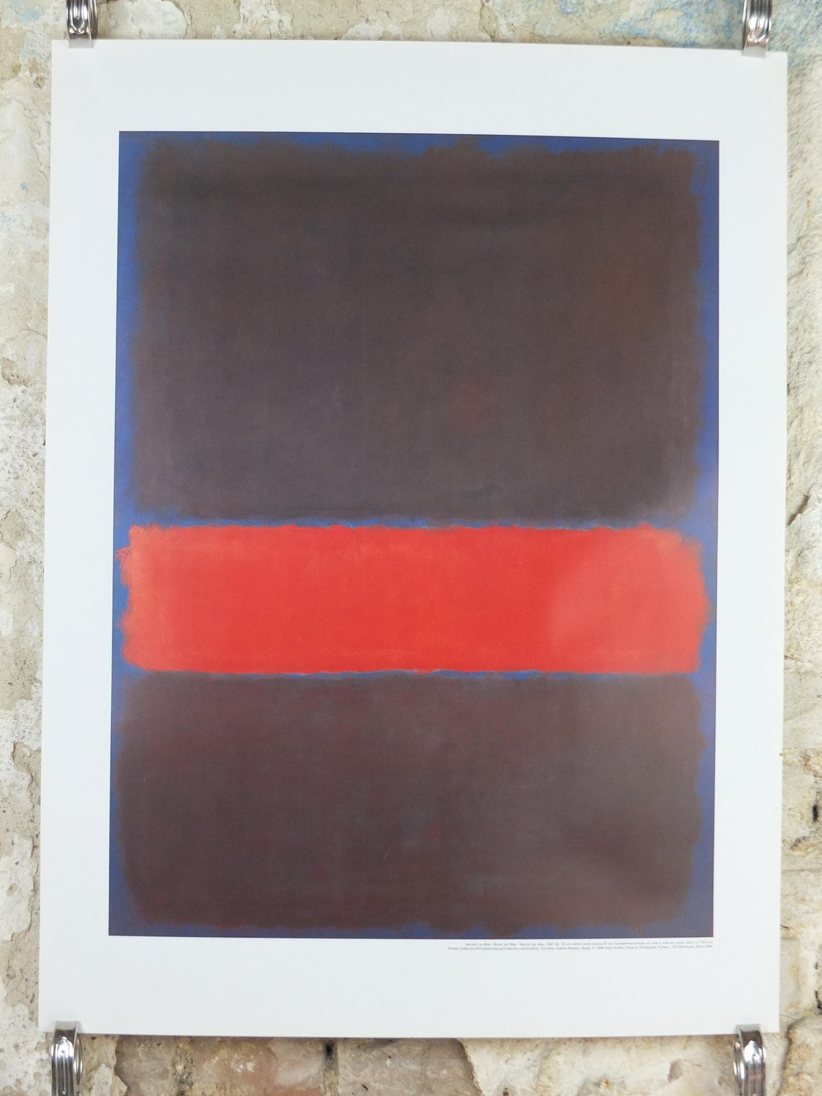 1998 Mark Rothko Poster, Maroon on Blue 1957-1960, abstract expressionism, wall art decor