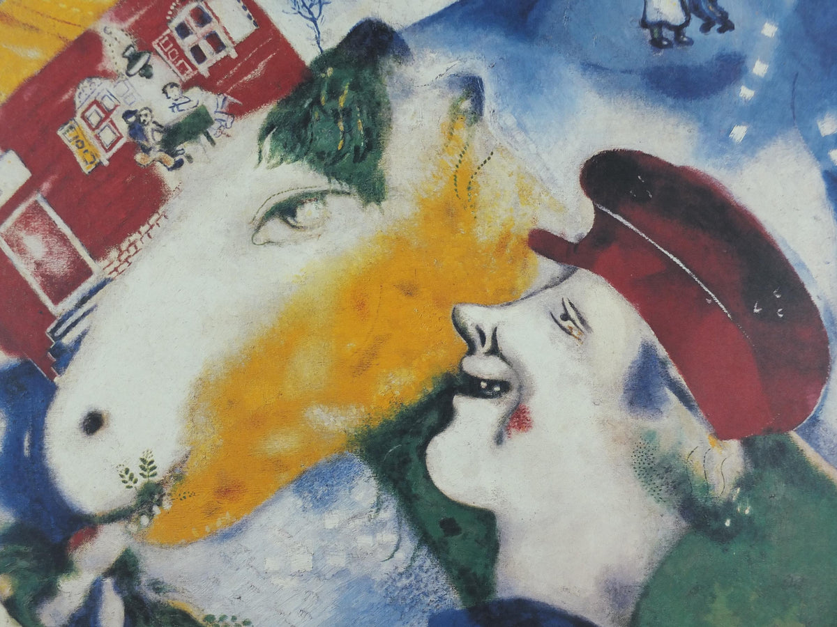 1983 Marc Chagall Poster, La Vie Paysanne 1925, The Peasant Life, Cubism and Expressionism, gallery exhibition, wall art decor