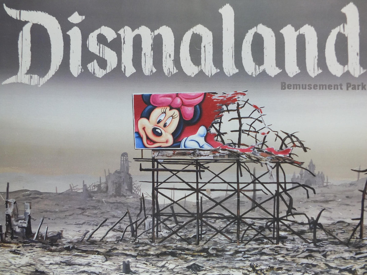 2000s Banksy Poster, Dismaland Bemusement Park, Jeff Gillette, Minnie Mouse, Pop Art gallery exhibition, wall art decor