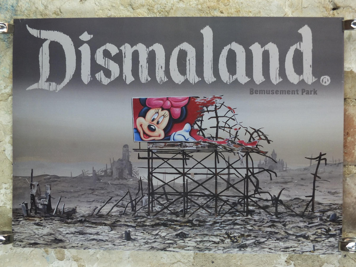 2000s Banksy Poster, Dismaland Bemusement Park, Jeff Gillette, Minnie Mouse, Pop Art gallery exhibition, wall art decor