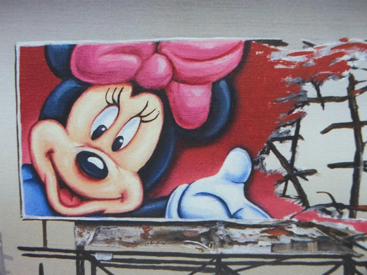 2000s Banksy Poster, Dismaland Bemusement Park, Jeff Gillette, Minnie Mouse, Pop Art gallery exhibition, wall art decor