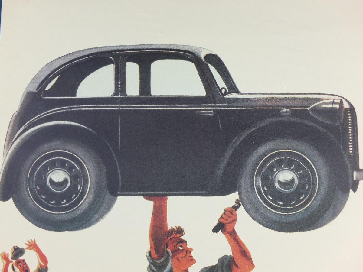 1990s Guinness for Strength Poster, from Guinness Museum, By John Gilroy 1945, mechanic fixing car with a Guinness, Wall art decor