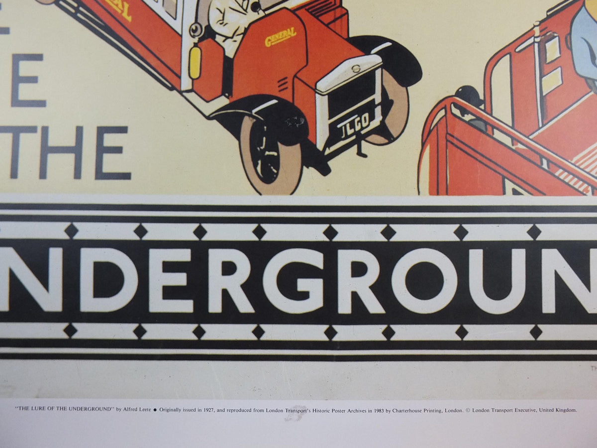 1983 London Underground Poster, The Lure of the Underground by Alfred Leete 1927, The Tube, travel history, wall art decor