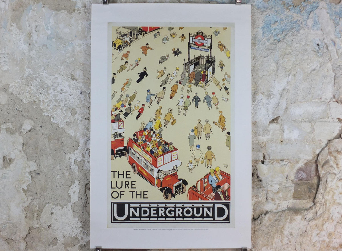 1983 London Underground Poster, The Lure of the Underground by Alfred Leete 1927, The Tube, travel history, wall art decor