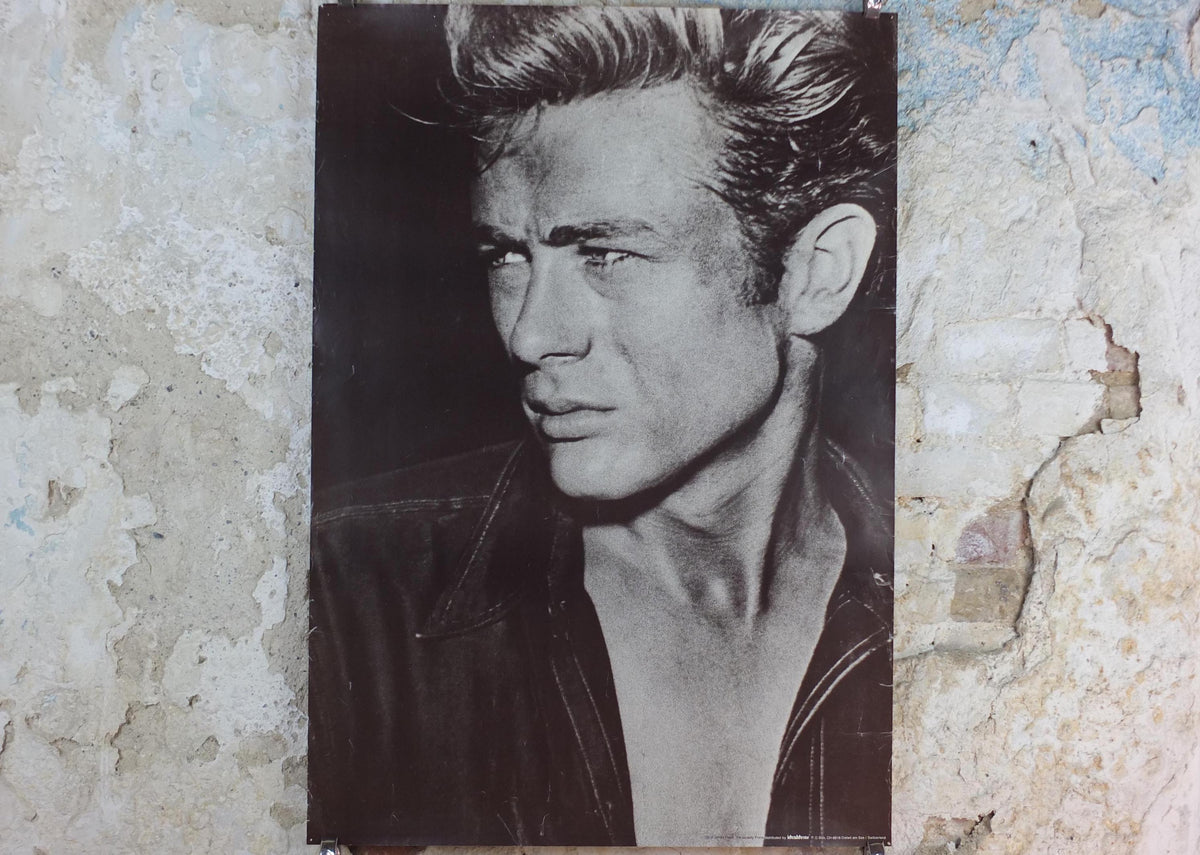 1980s James Dean Poster, Rebel without a Cause, made in Switzerland by Idealdecor, wall art decor