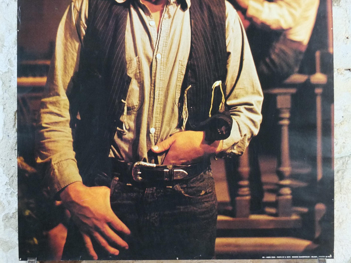 1980s James Dean Poster, Giant 1956, made in Italy by Edizioni Quadrifoglio, wall art decor