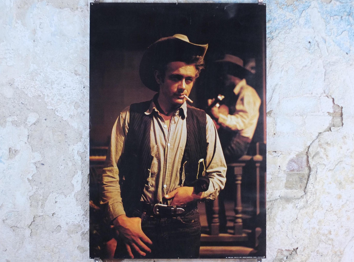 1980s James Dean Poster, Giant 1956, made in Italy by Edizioni Quadrifoglio, wall art decor