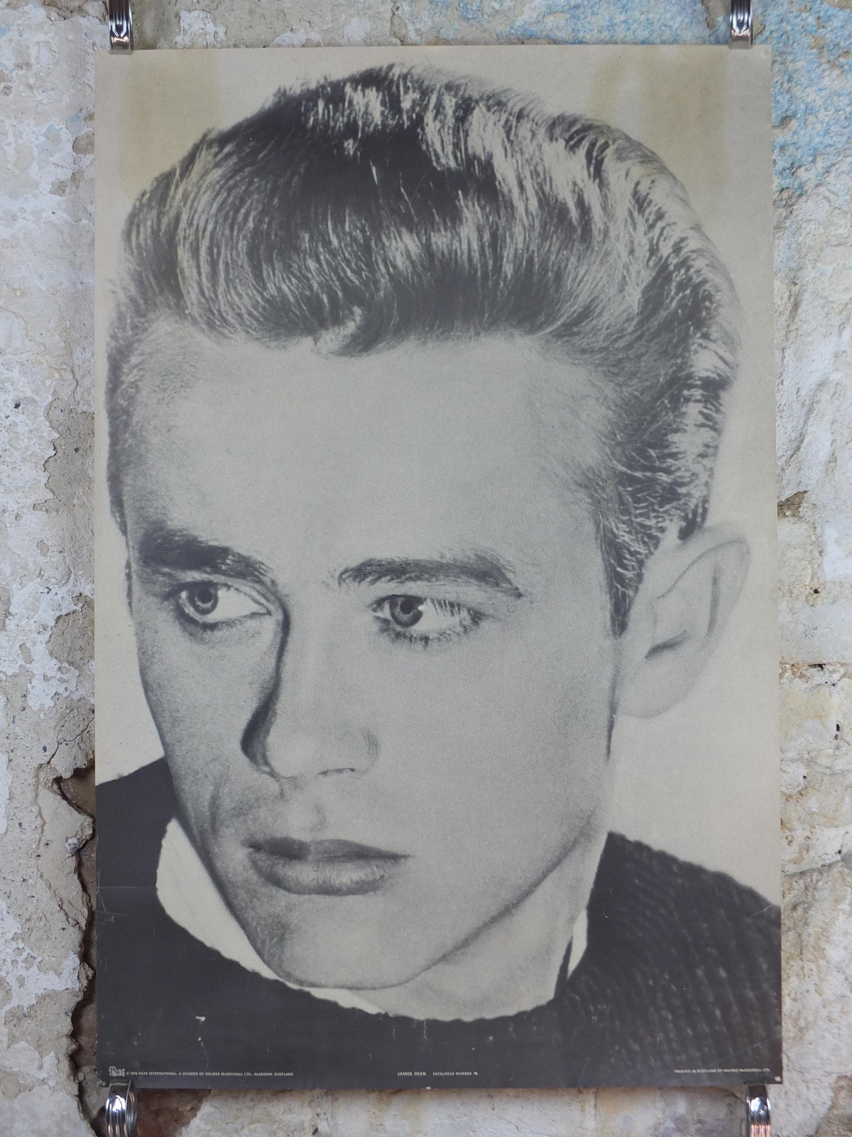 1976 James Dean Poster, Rebel without a Cause 1955, made in Scotland by Pace International, wall art decor