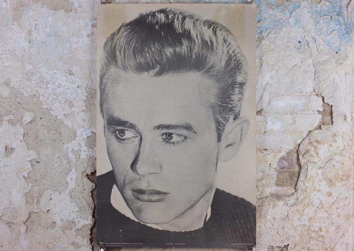 1976 James Dean Poster, Rebel without a Cause 1955, made in Scotland by Pace International, wall art decor