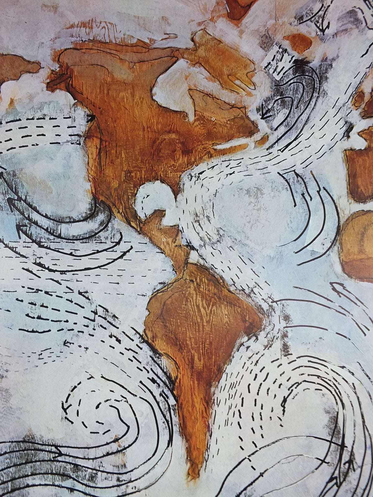 1980 Paterson Ewen Poster, Ocean Currents 1977, Louisiana, Phenomscapes, Plywood Expressionism, gallery exhibition, wall art decor