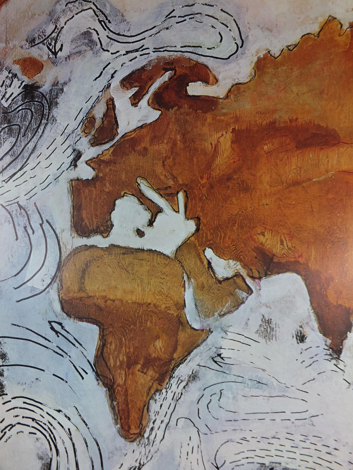 1980 Paterson Ewen Poster, Ocean Currents 1977, Louisiana, Phenomscapes, Plywood Expressionism, gallery exhibition, wall art decor