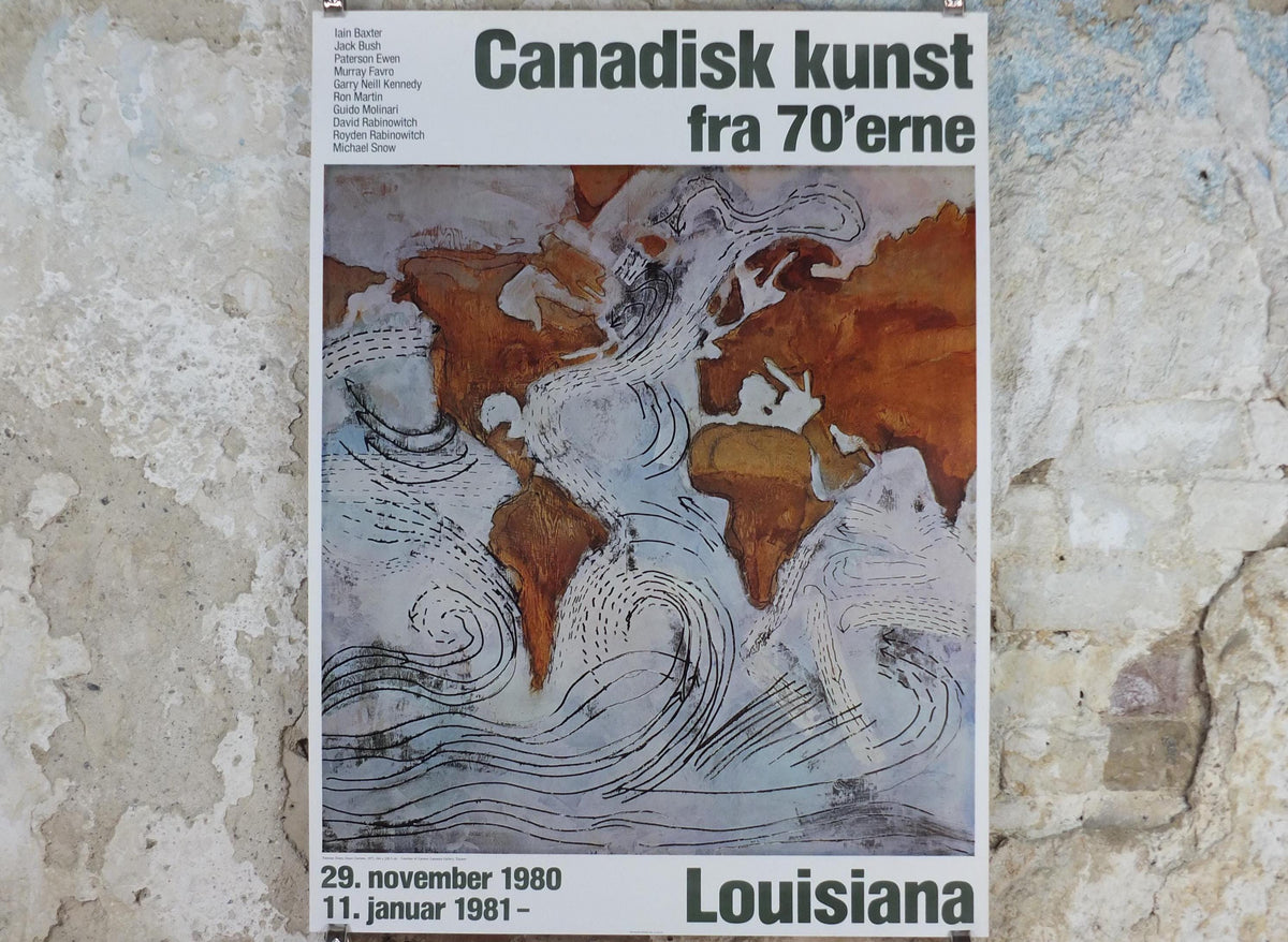 1980 Paterson Ewen Poster, Ocean Currents 1977, Louisiana, Phenomscapes, Plywood Expressionism, gallery exhibition, wall art decor