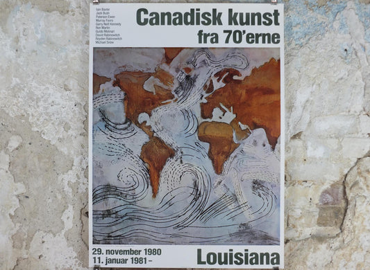 1980 Paterson Ewen Poster, Ocean Currents 1977, Louisiana, Phenomscapes, Plywood Expressionism, gallery exhibition, wall art decor