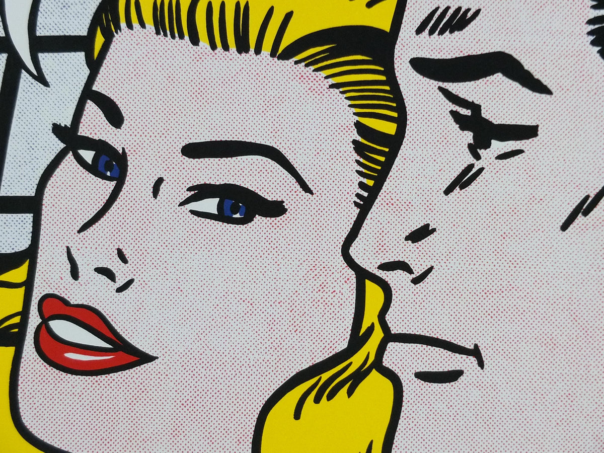 2004 Roy Lichtenstein Poster, "Masterpiece" 1962, Brad and blonde in New York, Why Brad Darling, Haywood Gallery, Exhibition wall art decor