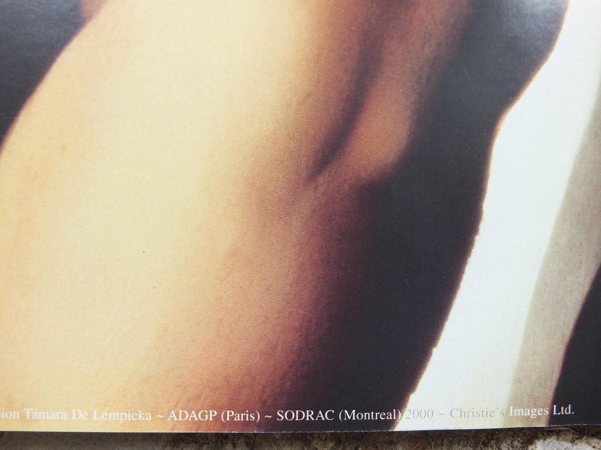 1990s Tamara de Lempicka Poster, "Adam and Eve" 1932, Art Deco Nouveau cubism neoclassical style, gallery exhibition, wall art decor