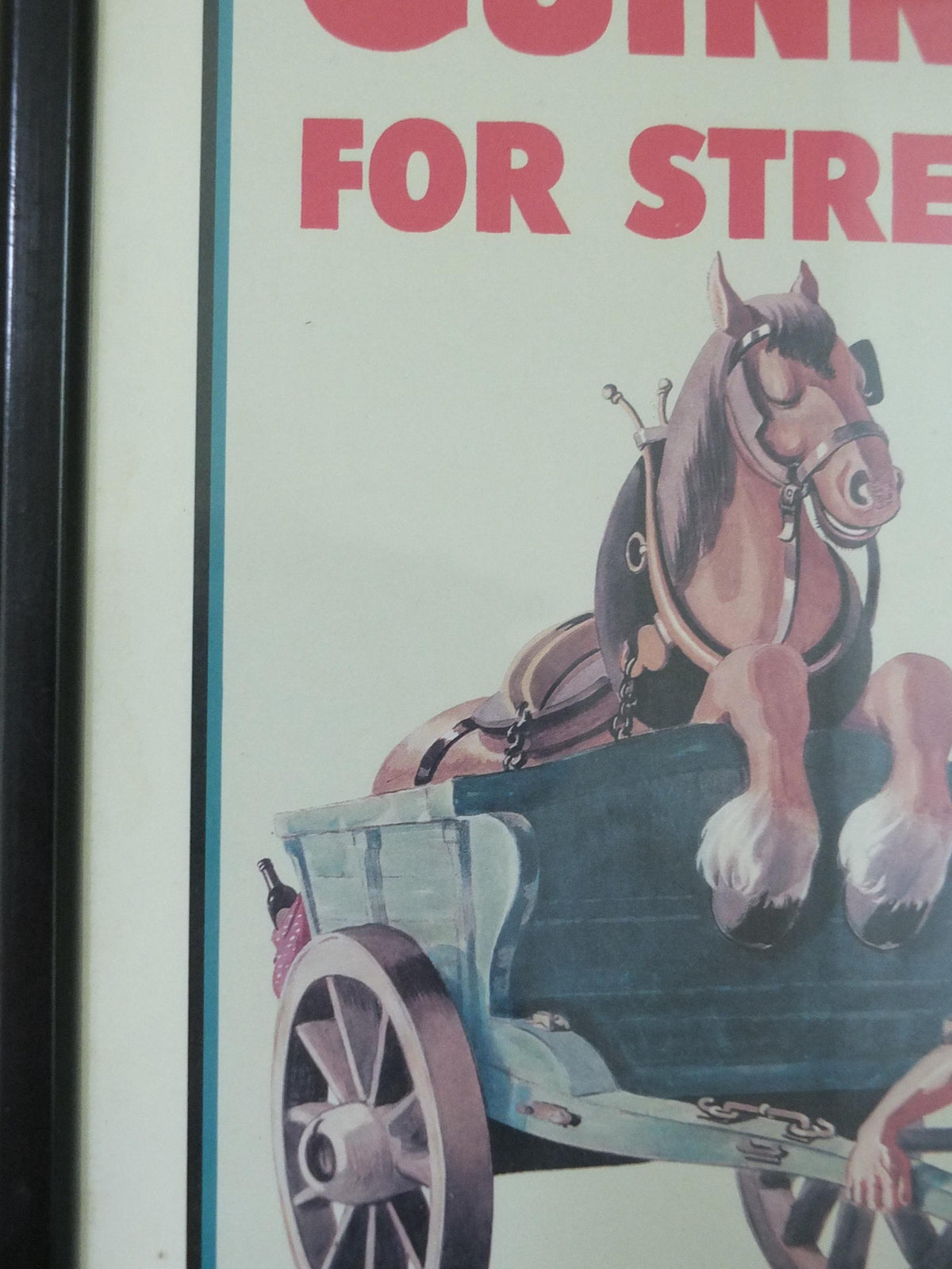 Hand signed 1981 John Gilroy Guinness Toucan Poster, Carthorse 1949, Guinness farmer pulling his horse and cart, wall art retro decor
