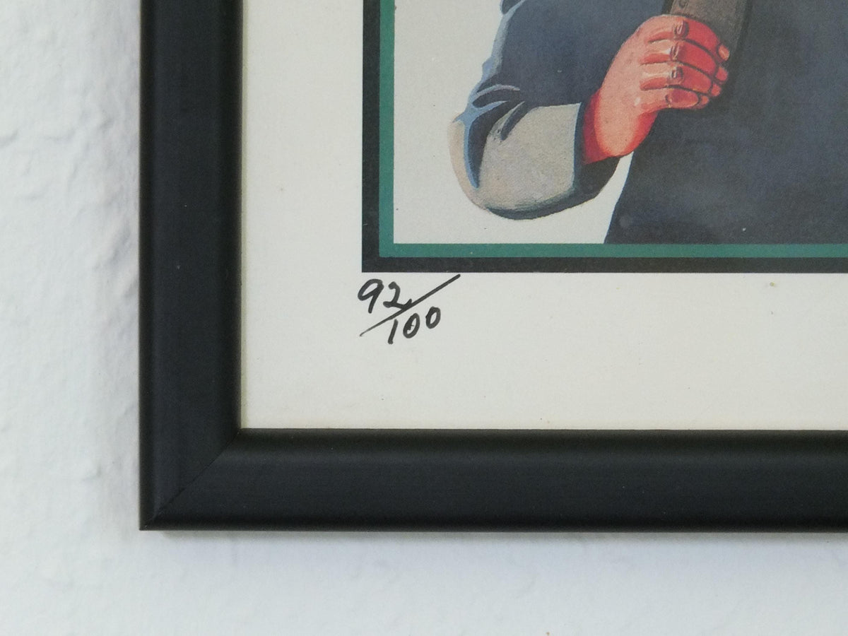 Hand signed 1981 John Gilroy Guinness Toucan Poster, Ostrich 1936, Guinness Zookeeper & ostrich who swallowed his pint, wall art retro decor
