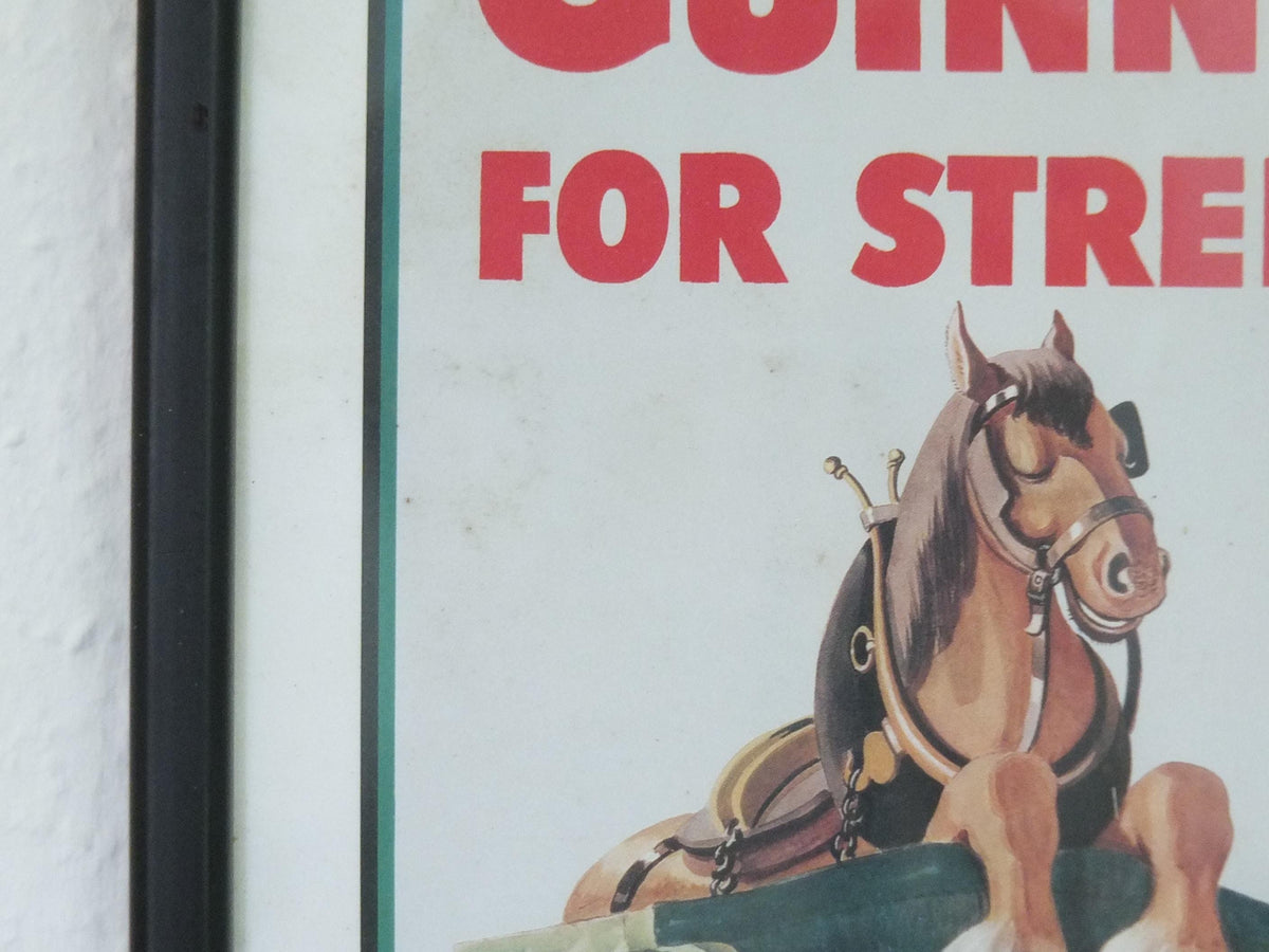 Hand signed 1981 John Gilroy Guinness Toucan Poster, Carthorse 1949, Guinness farmer pulling his horse and cart, wall art retro decor