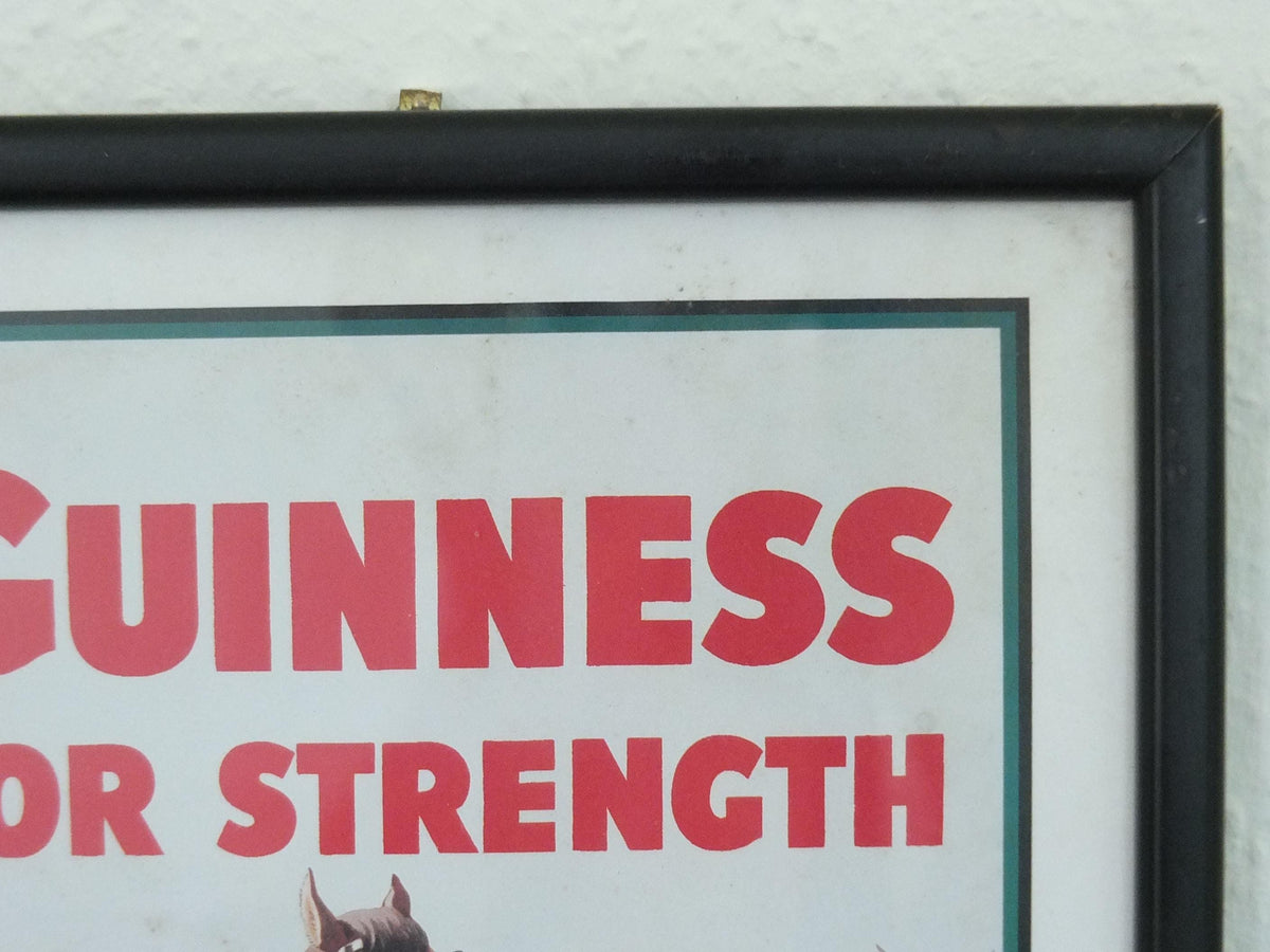 Hand signed 1981 John Gilroy Guinness Toucan Poster, Carthorse 1949, Guinness farmer pulling his horse and cart, wall art retro decor