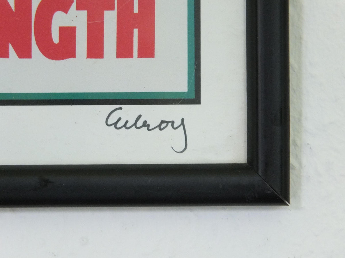 Hand signed 1981 John Gilroy Guinness Toucan Poster, Girder 1934, Guinness construction worker carrying a steel girder, wall art retro decor