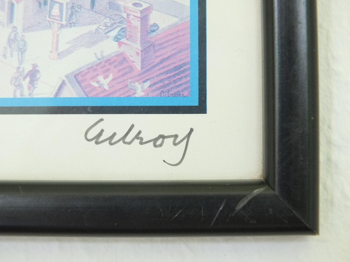 Hand signed 1981 John Gilroy Guinness Toucan Poster, Weathervane 1955, Pint of Guinness on Toucan's beak, wall art retro decor