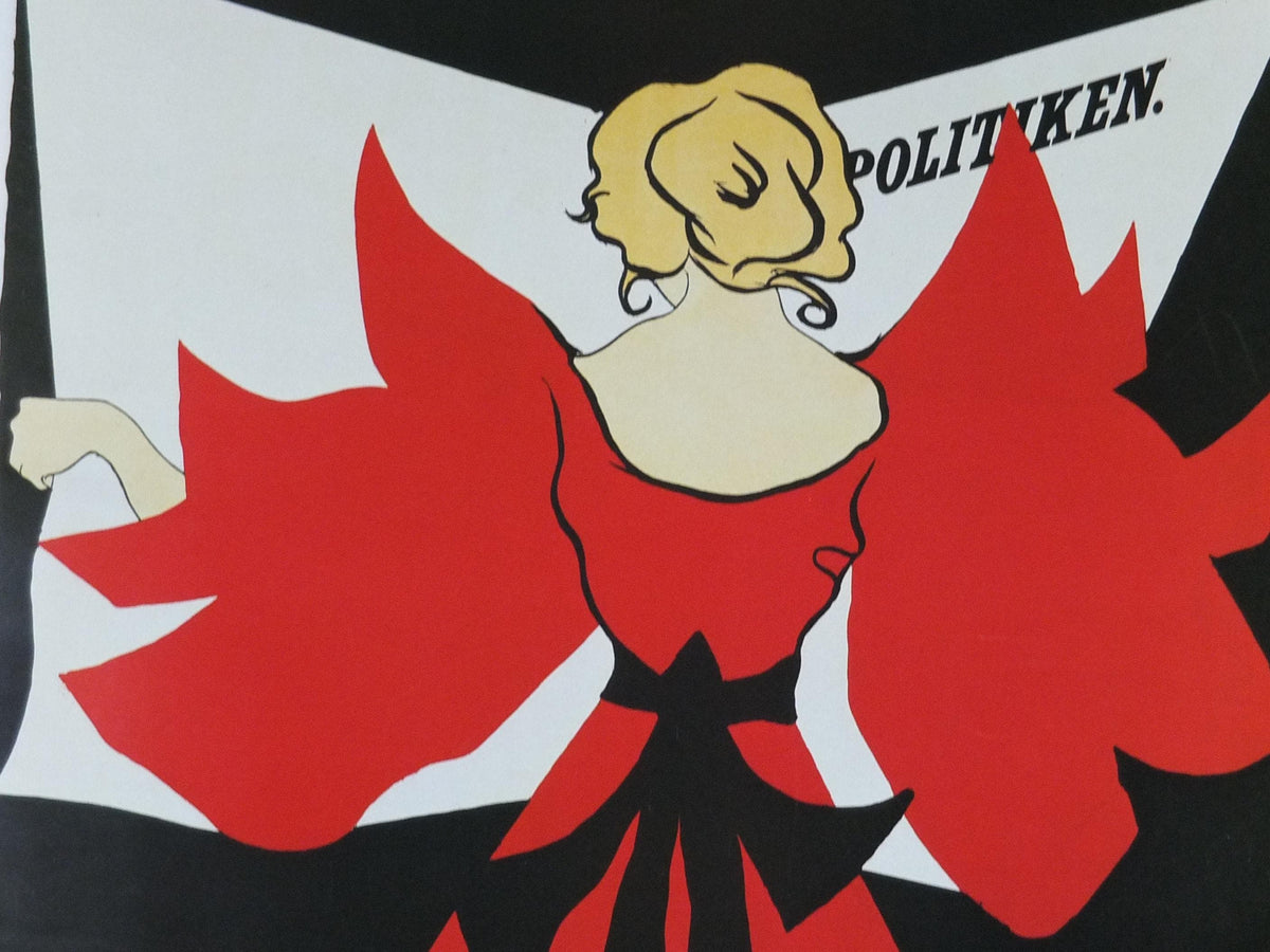 1984 Politiken Political Poster, by Eva Drachmann 1898, art nouveau wall art decor