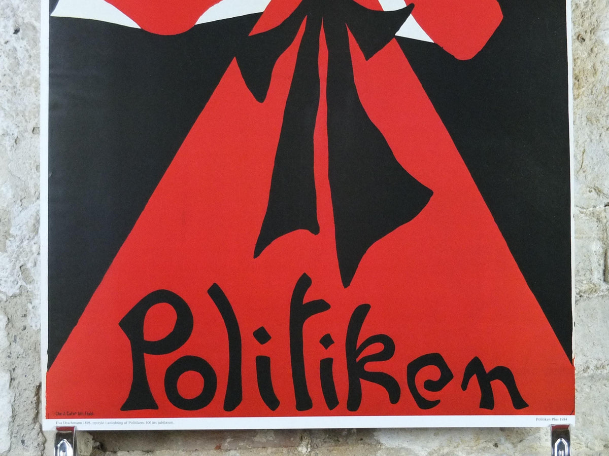 1984 Politiken Political Poster, by Eva Drachmann 1898, art nouveau wall art decor